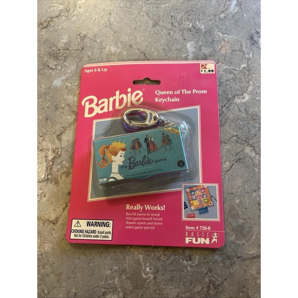 Vintage 1999 Barbie Queen of The Prom Mini Board Game Keychain